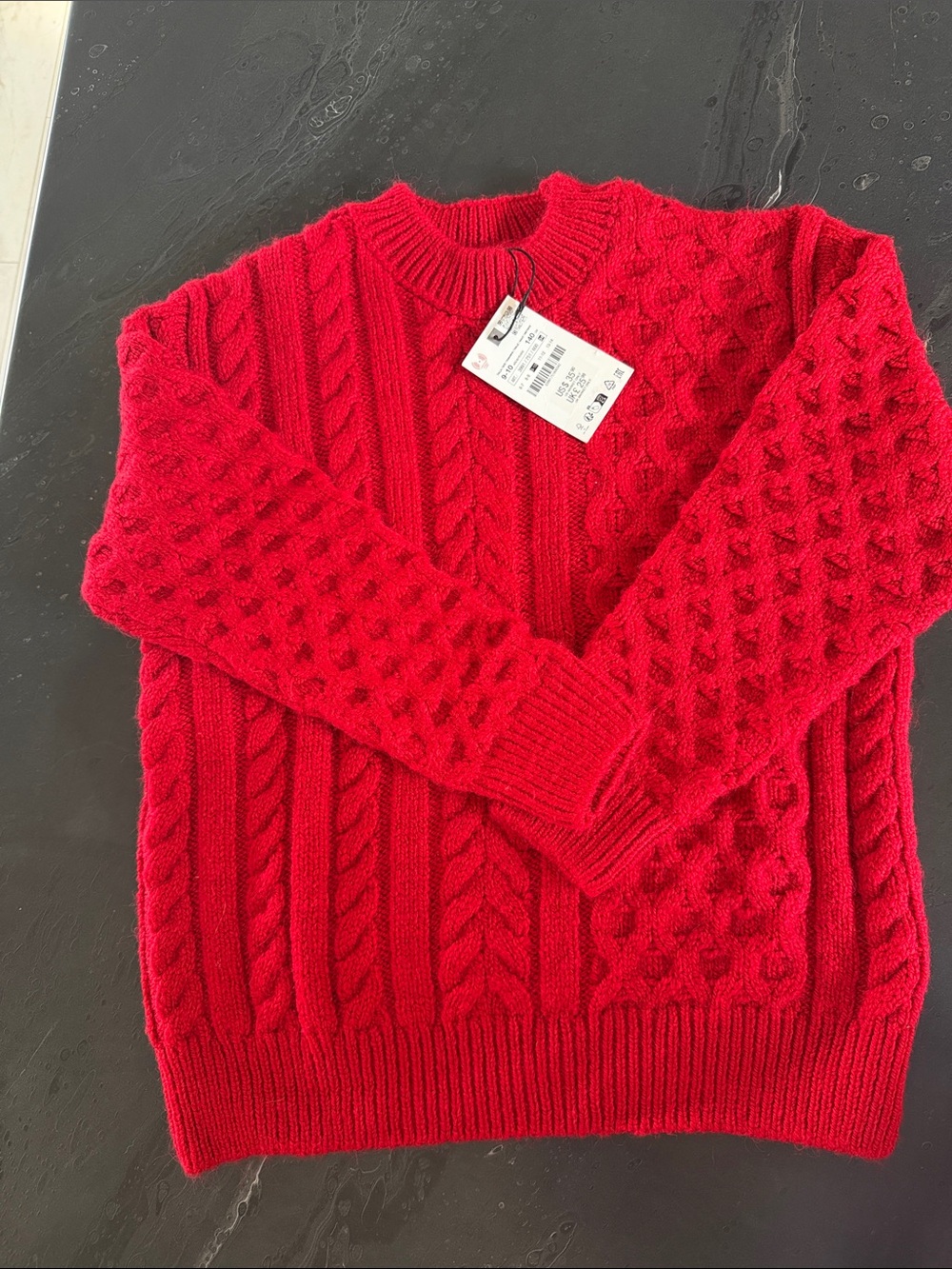 Red Cable-Knit women’s or girls Sweater